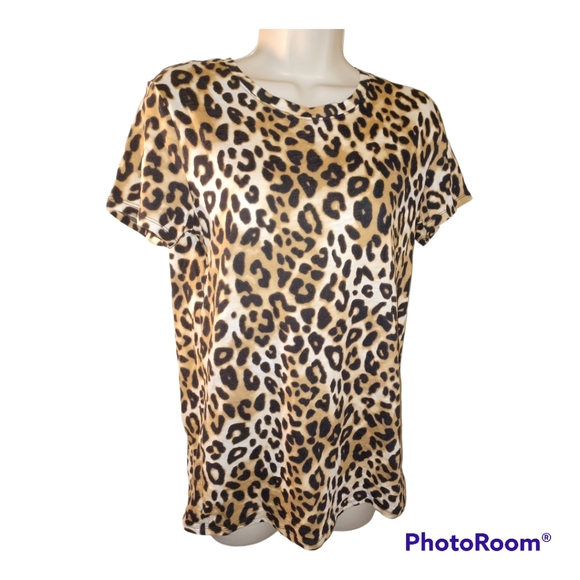 PINK VS LEOPARD PRINT T Shirt NWOT SIZE SMALL - Picture 2 of 4
